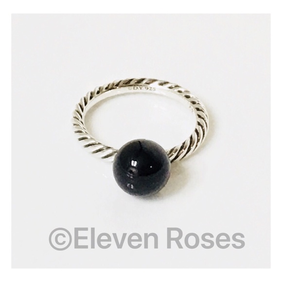 David Yurman Sterling & Black Onyx Elements Ring